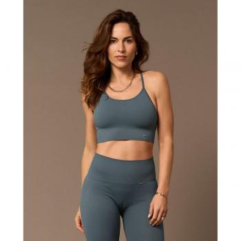Believe Athletics - Sujetador deportivo Vinyasa Seamless Gris XS-S Mujer con copas extraíbles