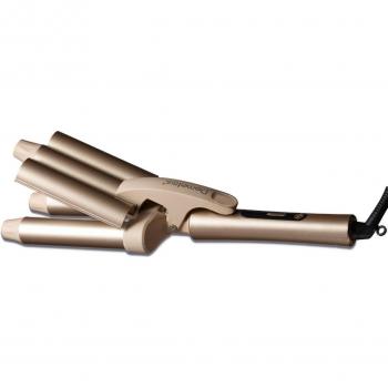 Demeliss - Rizador de ondas triple Wave con tecnología de cerámica, temperatura ajustable, diseño ergonómico y cable giratorio