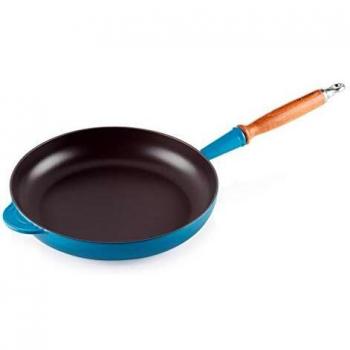 Le Creuset Colección Classic Hierro Fundido Sartén con Mango de Madera, Azul