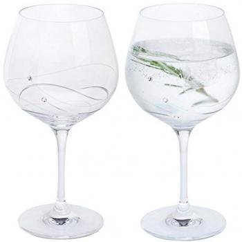 Dartington Crystal Glitz Crystal Copa Gin Glasses, Set of 2 x 610 ml - Gift Boxed