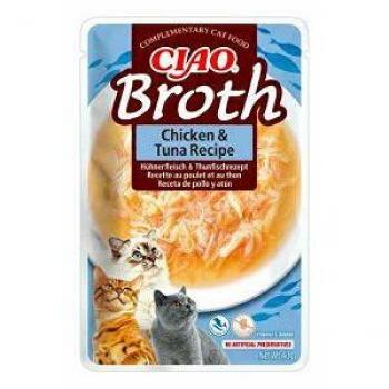 Snack para Gatos Inaba CIAO Caldo pollo y atún 10 x 40 g (Pollo - Pescado - Atún - Carne)