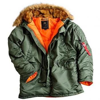 Alpha Industries N3B VF 59 Sage Green Winter Parka with Removable Faux Fur Collar