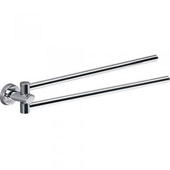 Gedy 37231300100 Toallero 2 barras, Cromo, 5.8x36.5x5.6 cm