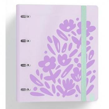 Carpeta de anillas Carchivo Carpeblock 360 Malva A4 con recambio de 100 hojas, papel de 90 gramos y 4 separadores de PP rígido