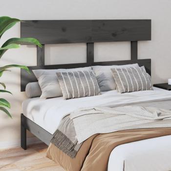 Cabecero de cama gris 138x3x81 cm madera maciza de pino