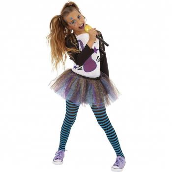 Disfraz de Cantante Pop Azul para niña