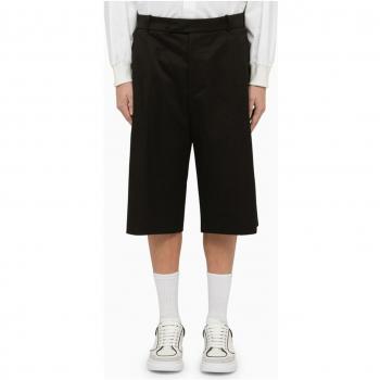 Alexander McQueen Men's Baggy Cotton Bermuda Shorts in Black | Size 50 | 774215QSAAN