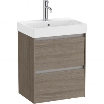 Mueble de baño compacto Roca Ona con 2 cajones y lavabo, color Olmo oscuro, medidas 500 x 360 x 645 mm