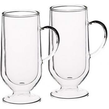 Kitchencraft Le 'Xpress  KCLXDWLATTE2PC - Vasos de vidrio laminados de doble pared, 2 vasos latte, 325 ml