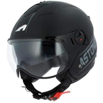 Astone Helmets minisportg-bgrm casco Moto Minijet Sport Cooper, Negro/Gris, talla M