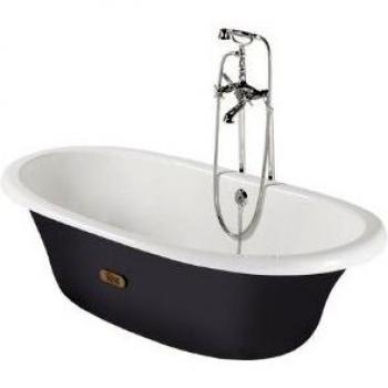 Roca A233650000 - Bañera oval de fundición esmaltada con exterior gris y fondo antideslizante
