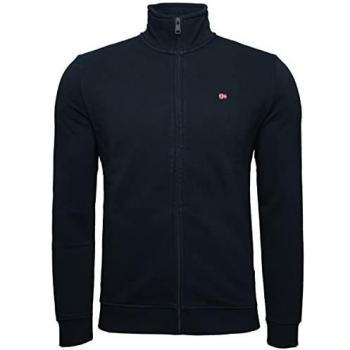 Napapijri Balis Men's Full Zip Sweatshirt with Embroidery, Navy Blue, Size L