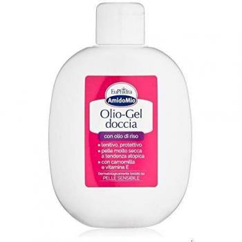 Amido Mio Aceite de gel de ducha, aceite de arroz, limpiador para pieles sensibles a los tensioliti, manzanilla, 200 ml