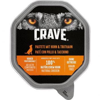 Crave Adult Paté Wet Dog Food 300g - Turkey and Chicken Economy Pack 10 x 300g
