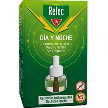 Relec Día y Noche - Recambio Antimosquitos Eléctrico Líquido - 45 noches de protección - Sin fragancia - 35 ml