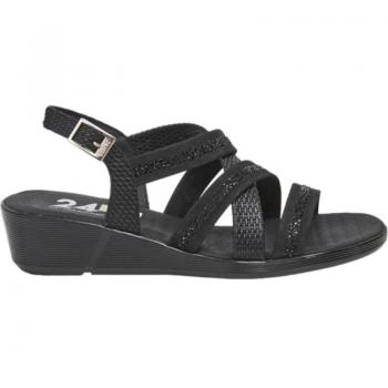 Sandalias 24Hrs para Mujer en Color Negro - Cómodas y Elegantes, con diseño de cuna baja, material nobuck, color negro