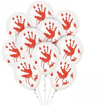 Pack de 10 Globos Mano con Sangre de 30cm