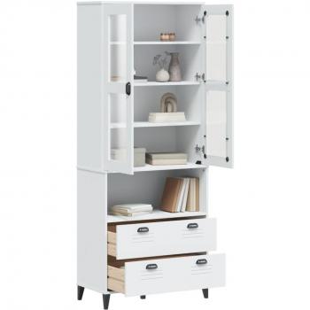 Armario alto VIKEN blanco 80x40x200 cm de madera maciza de pino