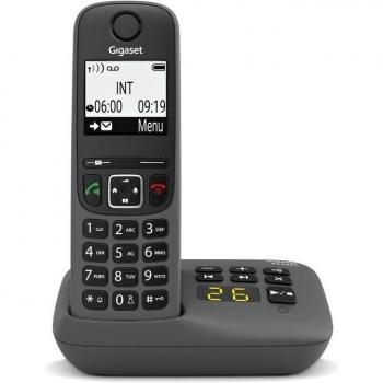 Gigaset AS490A Teléfono DECT Cordless con Identificador de Llamadas, Segretería y Pantalla 2'' Color Negro