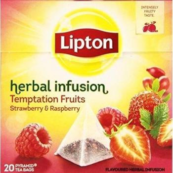 Lipton Pirámide Infusión Temptation de Frambuesas y Fresas - 20 bolsitas