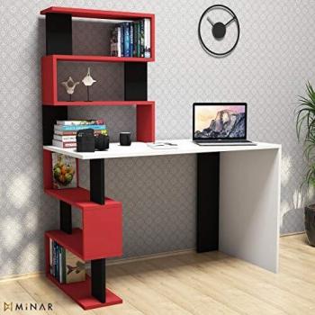 Homemania Mueble, Blanco/Rojo/Negro, 120 X 60 X 148,2 cm