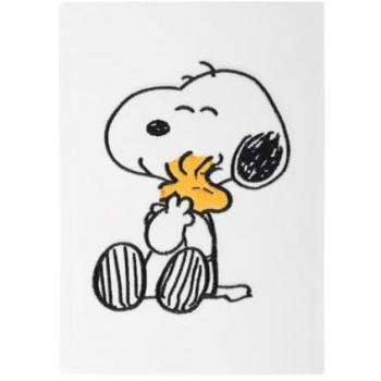 Cuaderno Premium A5 Snoopy Tapa Dura de Felpa con Marcapáginas y Pegatinas, 192 Páginas Punteadas para Journaling y Diario Personal