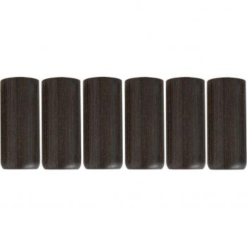 Conjunto de 6 elegantes patas redondas de madera Sima USB en tono Pardo