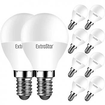 Bombillas LED E14, 5W Equivalente a 40W, Luz Fría 6500K, 425 Lúmen, Bajo Consumo, No regulable, Paquete de 10