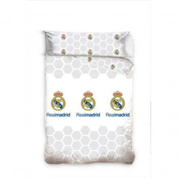 Real Madrid Juego de Cama 2 Piezas. Funda Nórdica + Funda de Almohada. Producto Oficial