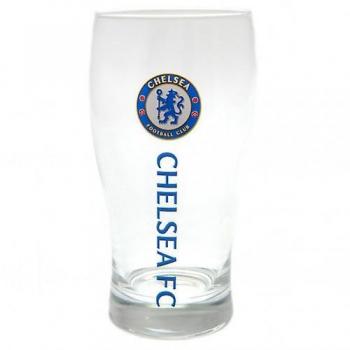 Chelsea FC Tulip Pint Glass Claro One Size - Vaso de pint de cristal, diseño del Chelsea FC, capacidad para 0.5 litros, acabado transparente, apto para lavavajillas, ideal para coleccionistas y aficionados al fútbol
