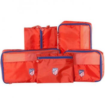 Organizador de Viaje 5 Piezas Oficial Atlético Madrid con Escudo Rojo