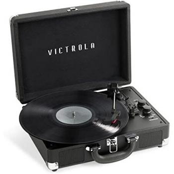 Tocadiscos portátil Bluetooth Victrola Journey+ con maleta y tres velocidades - Negro