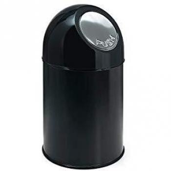Cubo de basura con trampilla 30L negro - Certeo Kaiser Kraft