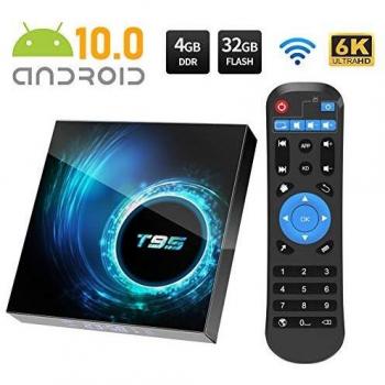 Android TV Box, T95 Android 10.0 TV Box 4GB RAM/32GB ROM Allwinnner H616 Quad-Core Support 2.4Ghz WiFi 6K HDMI Smart TV Box