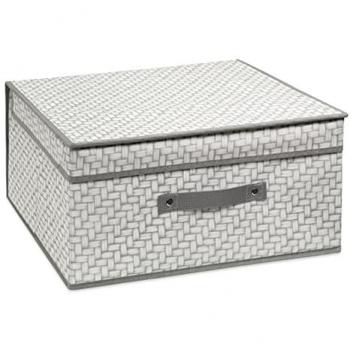 Caja de Almacenamiento Plegable de Tela Rígida para Ropa Gris - 50x40x25 cm