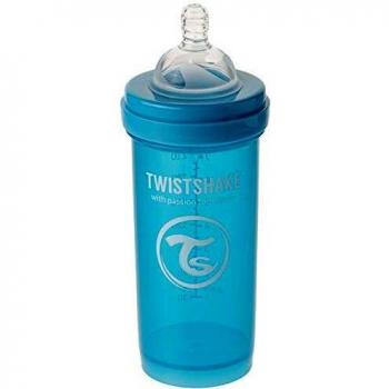Twistshake Biberón anticólicos con mezclador azul azul Talla:260 ml, 9oz