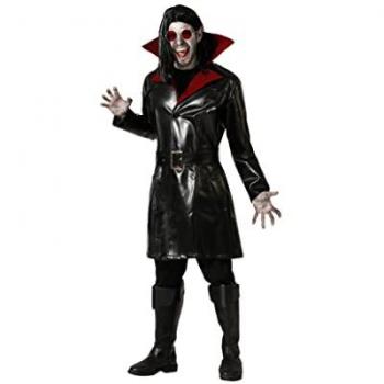 Disfraz de Vampiro para hombre Atosa XS - Incluye capa larga, camiseta negra con detalles rojos, pantalones a juego y máscara de vampiro