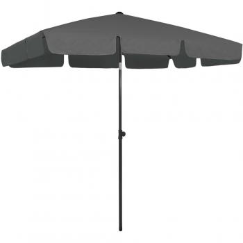 vidaXL Beach Parasol Anthracite 200x125 cm