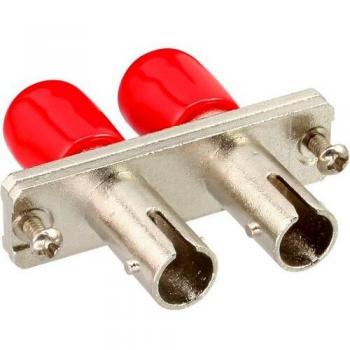 Adaptador de Fibra Óptica Duplex ST/ST Multimodo con Flange y Manga de Cerámica