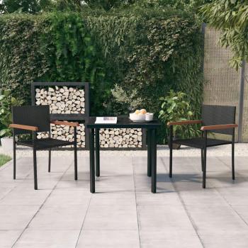 Black 3-Piece Garden Dining Set