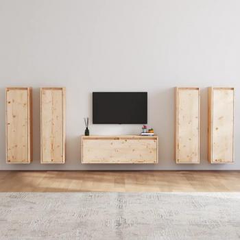 Mueble para TV de 3 piezas de madera maciza de pino