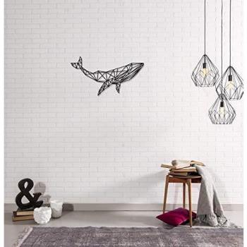 Homemania Decoración de Pared, Metal, Negro, 56 x 0.15 x 31 cm