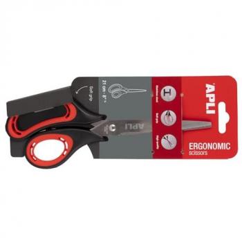 Tijeras de Oficina APLI 21 cm Ergonomicas con Mango Soft Grip de Acero Inoxidable