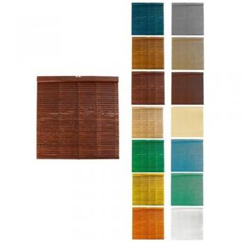 Persiana de Madera Alicantina con Polea Metálica - Estor Enrollable para Ventanas y Puertas, 117 x 140 cm (Nogal Barnizado)