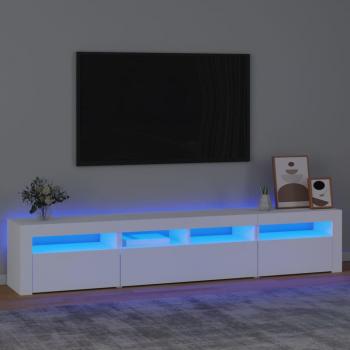 Mueble de TV con luces LED blanco 210x35x40 cm Vidaxl