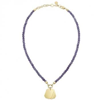 Collar de Mujer Breil TJ3151 - Amatista con Chapas de Acero Revestidas de Oro IP