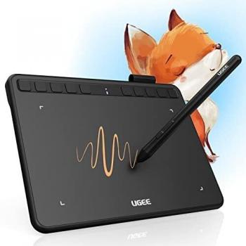 Tableta Gráfica UGEE S640,Tableta Digitalizada Portátil Ultradelgada de 2.4G,con Función de Inclinación, Teclas Personalizadas, Lápiz sin Pilas para Windows Mac Linux