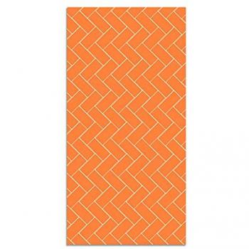 Alfombra Vinílica Antideslizante e Ignífuga Mosaico Ladrillos Naranja 100x140 cm - Alfombra para Cocina y Salón