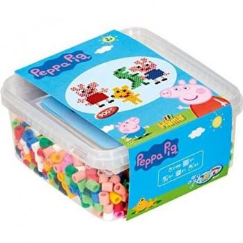 Caja de Perlas Hama Maxi Peppa Pig - 900 Perlas + Placa para Crear, Ideal para Niños a Partir de 3 Años