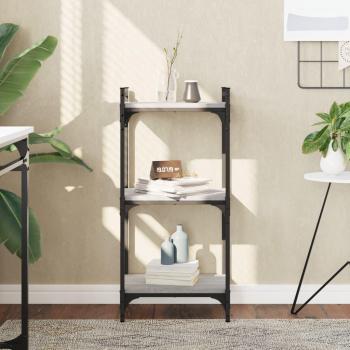 Librería 3 estantes madera multicapa gris Sonoma 40x30x86 cm